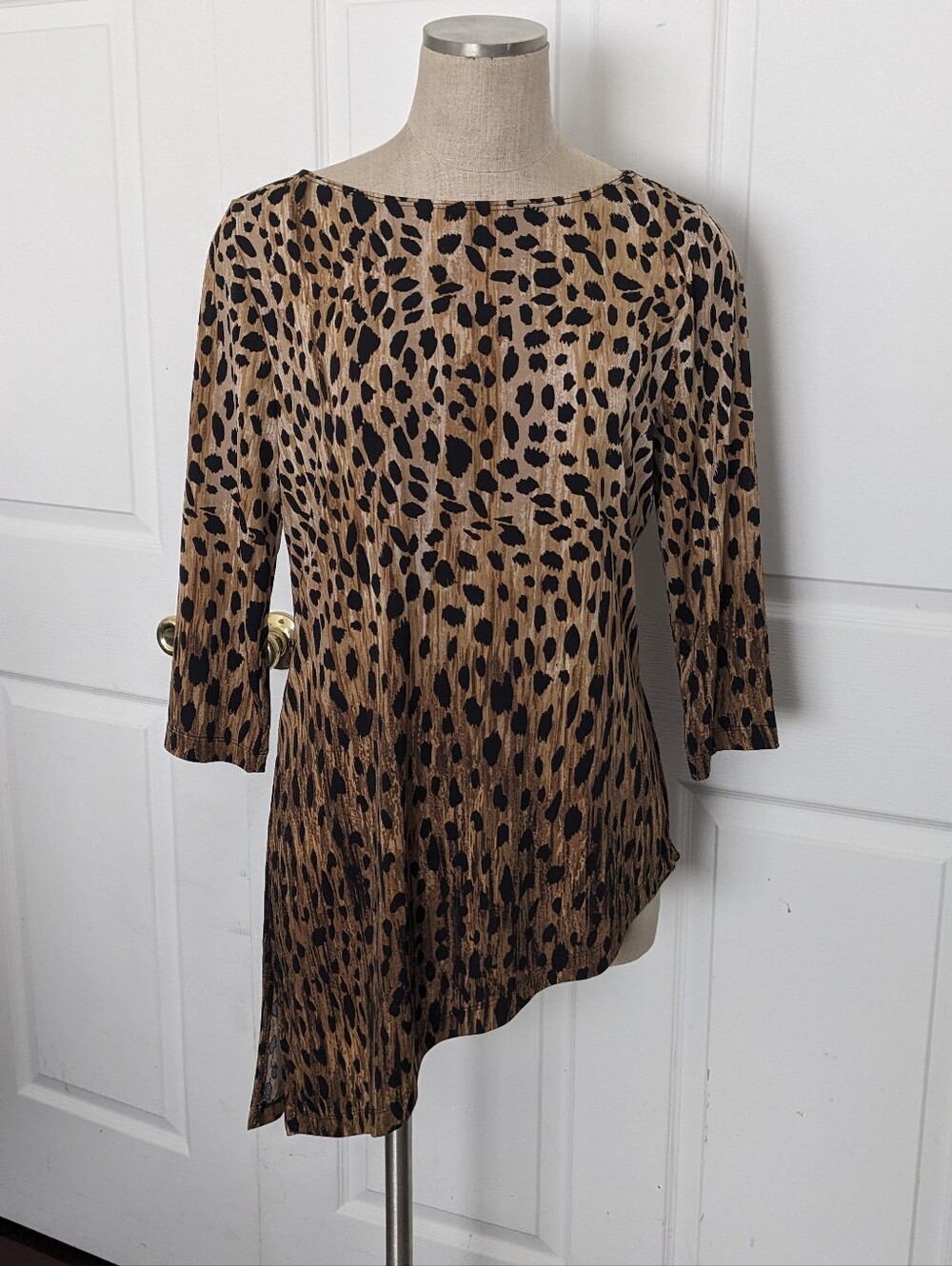 Chico's Leopard Print Tunic in Tan and Black